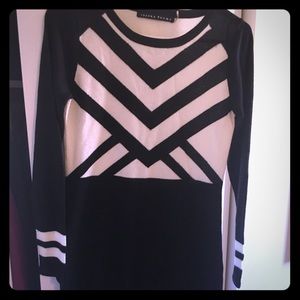 Black and white sweater dress